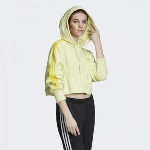 Adidas Oversized Crop Hoodie Ice Yellow Womens Size S